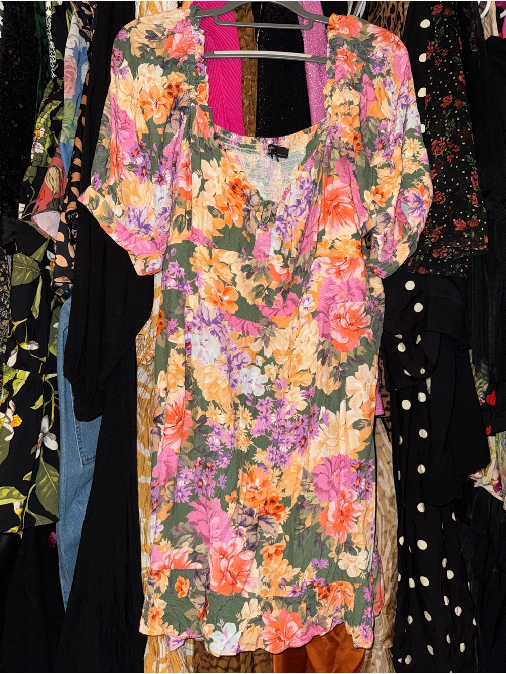 Nobody’s Child Floral Puff-Sleeve Mini Dress